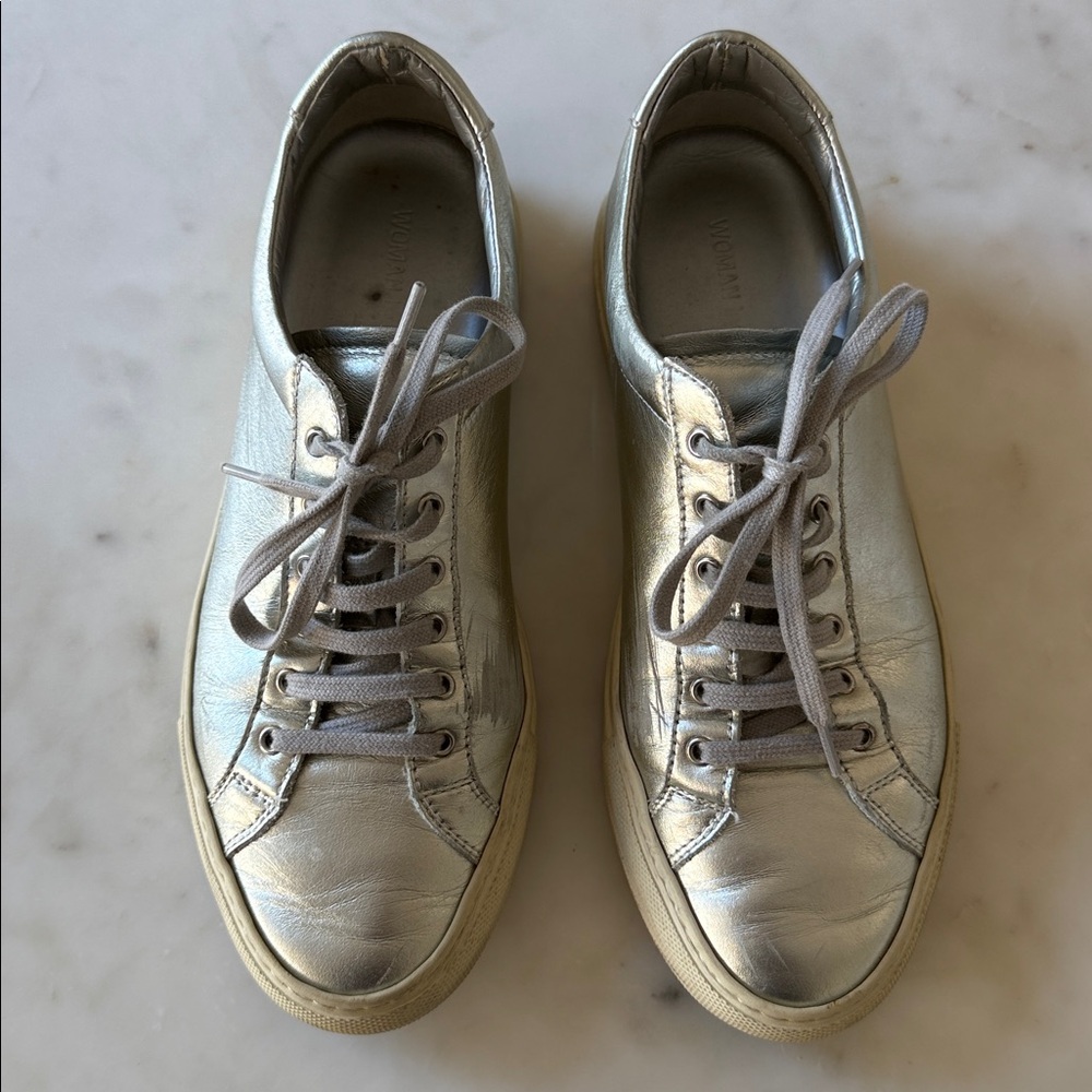 Common Projects Metallic Silver Sneakers size 37